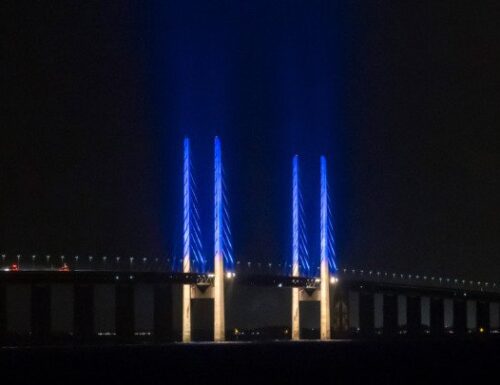 Die Öresundbrücke, Die Königreich Schweden Im Übrigen Dänemark Verbindet, Bietet Ukrainern Freien Operation
