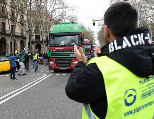 Spaniens Streikende Brummifahrer Nachstellen „vordergründig“ Hinauf Zu Die Notbremse ziehen